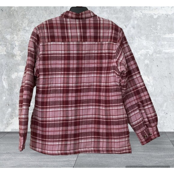 Casual Country Shacket Adult Medium Red White Plaid Button Up New No Tag Pockets - Picture 2 of 11